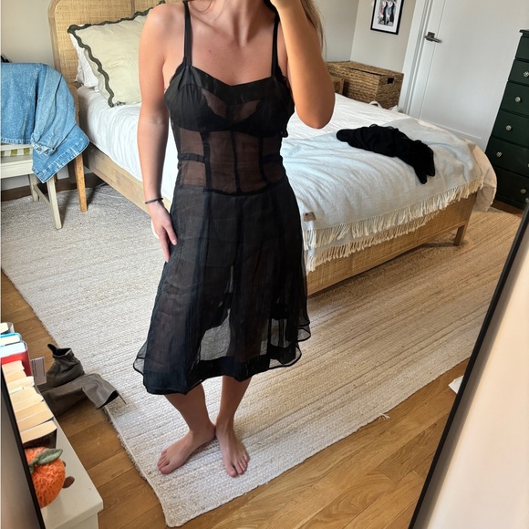 Dries Van Noten Dresses & Skirts - Dries Van Noten Sheer Black Slip Dress